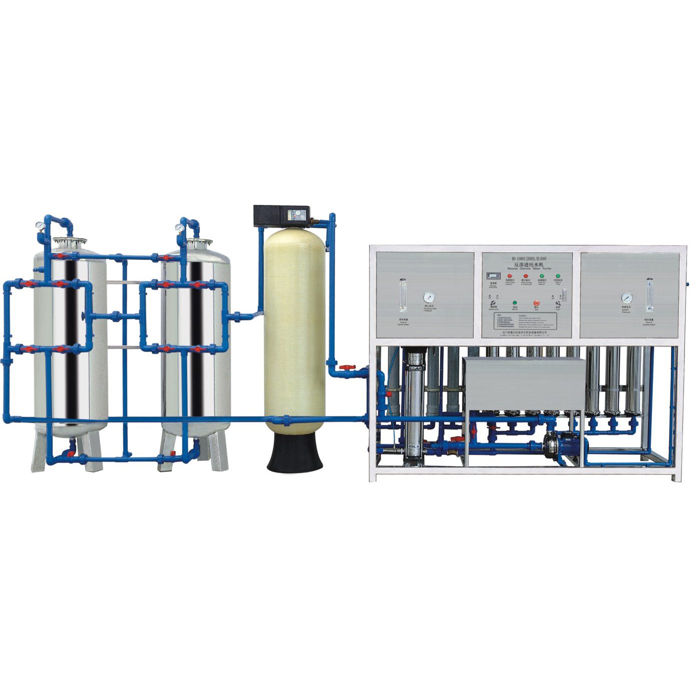 RO Water Purification Machine 2000 liter purified water outlet flow 